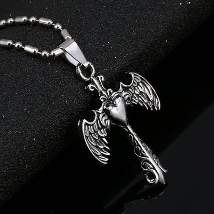 Angel Wings Love Cross Necklace