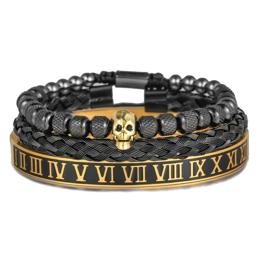 Vintage Zircon Skeleton Braided Bracelet