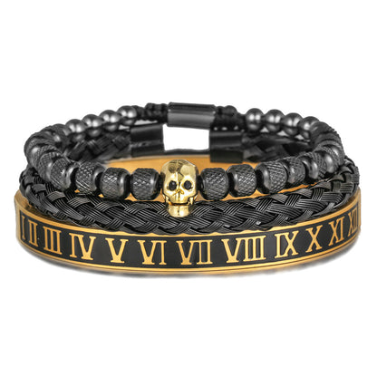 Vintage Zircon Skeleton Braided Bracelet