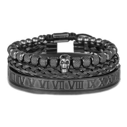 Vintage Zircon Skeleton Braided Bracelet