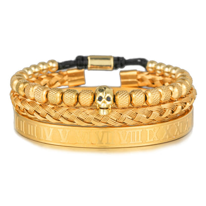 Vintage Zircon Skeleton Braided Bracelet