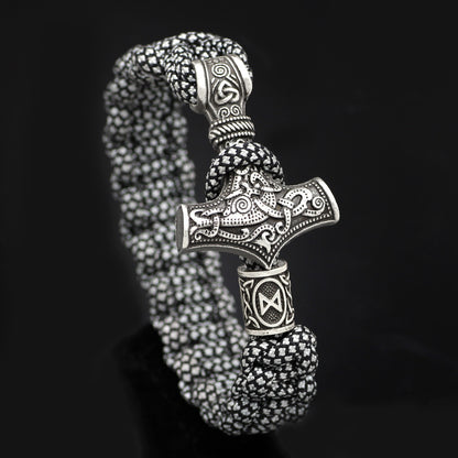 Vintage Thor's Hammer Braided Bracelet