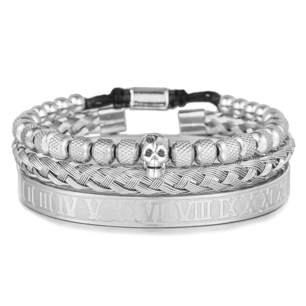 Vintage Zircon Skeleton Braided Bracelet