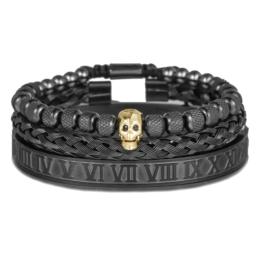 Vintage Zircon Skeleton Braided Bracelet