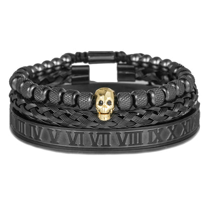 Vintage Zircon Skeleton Braided Bracelet